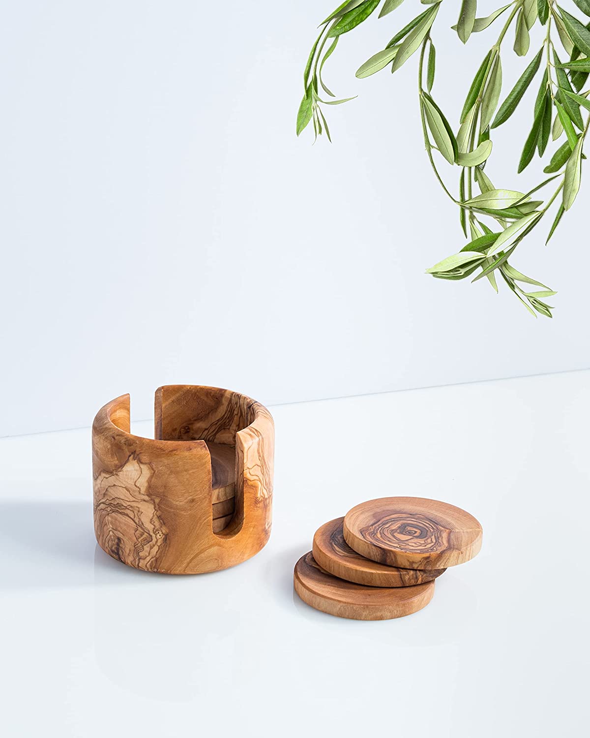 Dessous de Tasse / Verre en bois d'olivier x 6