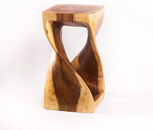Volutes wood / metal stool - Unique piece!