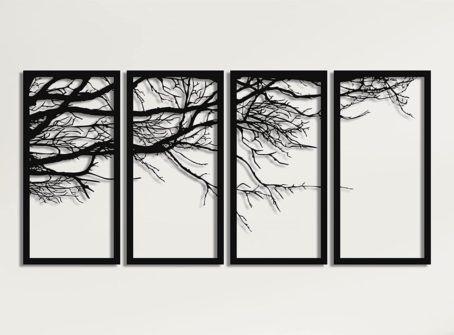 Decoración de pared de ramas de árbol de la vida de metal