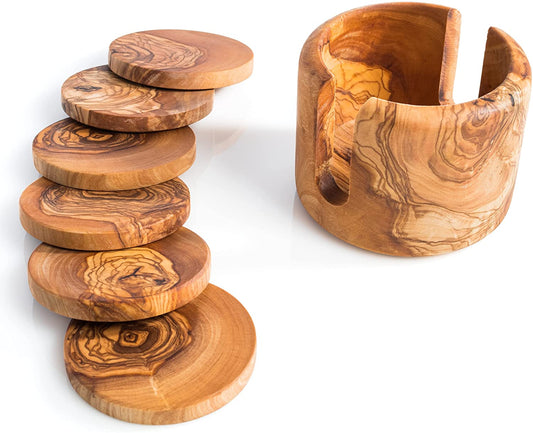 Posavasos / Vaso en madera de olivo x 6