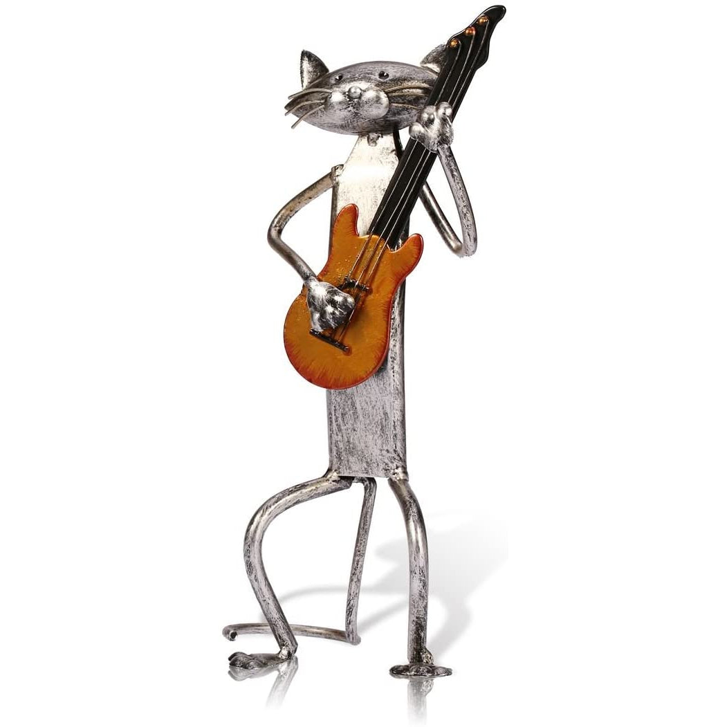 Sculpture Chat en Métal - Micro / Guitare / Saxo-Atelier Au Bois Zen
